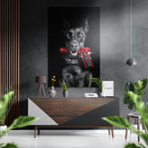 Dog and Gun Brushed Aluminum Dibond Wall Art.